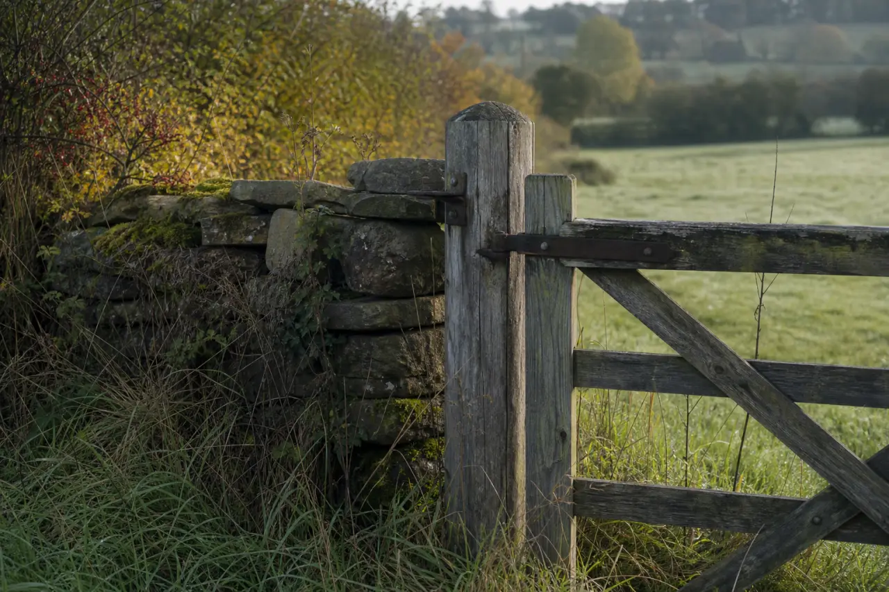 Field boundary in Caerphilly