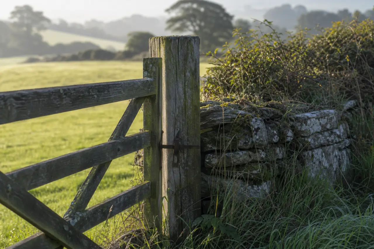 Field boundary in Devon