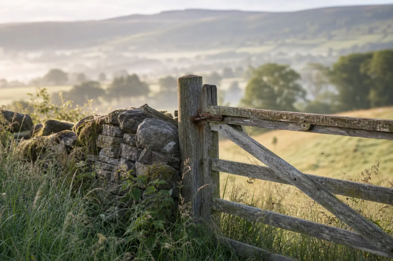 Field boundary in Powys