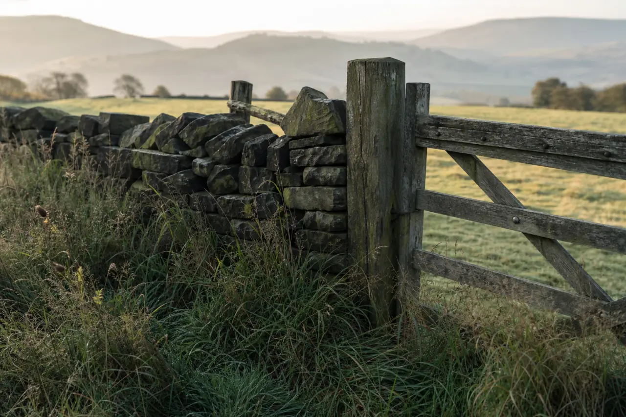 Field boundary in Rhondda Cynon Taf