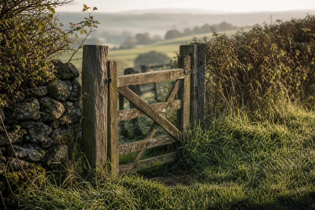 Field boundary in West Midlands