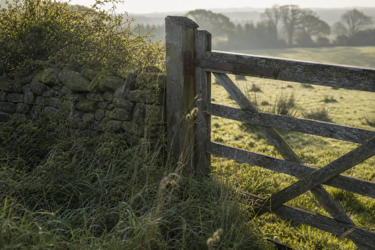 Field boundary in Wrexham